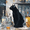 Black Cat Smoking Whiskey, variant on UXIEQU Cowboy on Horseback Canvas Wall Art Print 15.75x11.81 Inches