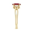 thumbnail image 3 of ANGARA Natural 1.25 ct Ruby Split Shank Engagement Ring with Trio Diamonds in 14K Yellow Gold for Women (Size-8x6mm) | July Birthstone, Anniversary, Jewelry Gift for Women | Natural Ruby Ring, 3 of 9