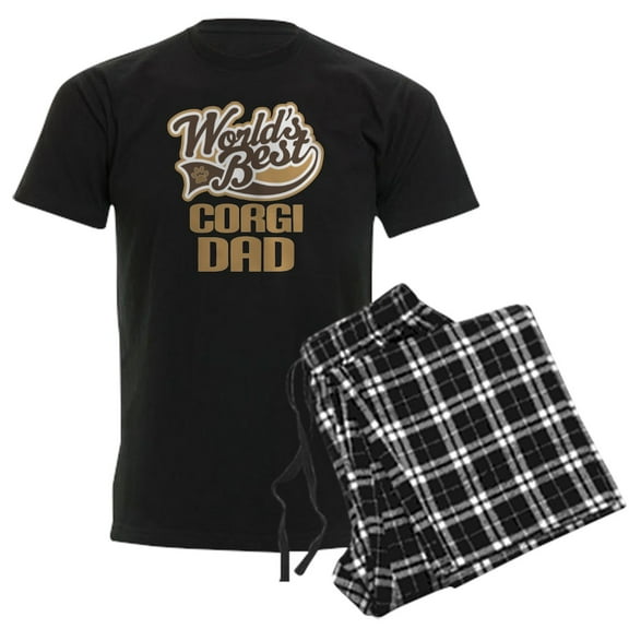 CafePress - Corgi Dad Dog Gift Men's Dark Pajamas - Men's Dark Loose Fit Cotton Pajama Set