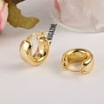 thumbnail image 6 of Lancharmed Gold Plated Cute Earrings for Womens,Wide Thick Earring Birthday Gift, 6 of 8