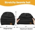 thumbnail image 4 of American Trends Womens Knit Beanie Winter Thick Solid Fleece Lined Beanie Hats for Women Men Unisex Warm Skiing Beanies Black, 4 of 5