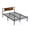 Black+Brown#96, variant on Bed Frames King Size metal bedframe,Headboard with wood panel decoration,black,Adjustable Bed Base