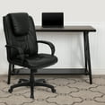 thumbnail image 2 of Flash Furniture Jessica High Back Black LeatherSoft Executive Swivel Office Chair with Oversized Headrest and Arms, 2 of 8