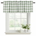 thumbnail image 2 of Sage Green Checkered Valances for Windows, Decorative Rod Pocket Window Valance Curtains, Farmhouse Buffalo Plaid Short Curtain Drapes for Kitchen/Bathroom/Living Room, 2 Panels, 42" W x 18" L, 2 of 8