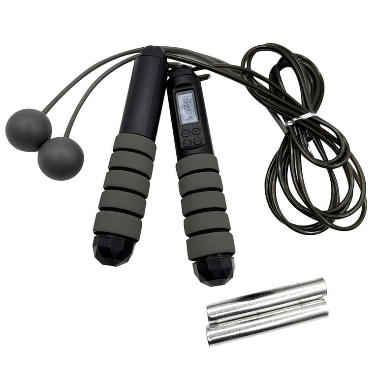Athletic Works 10 ft. Adjustable Length Digital Weighted Jump Rope with Calorie Counter Black Walmart
