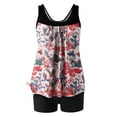 thumbnail image 3 of TrendVibe365 Womens Tankini Swimsuits 2 Piece with Shorts Red Bathing Suits Boyshorts Tank Floral Swimwear Beachwear 2XL, 3 of 4