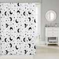 thumbnail image 2 of Manfei Lovely Black Moon Shower Curtain 72Wx72L,Sprinkle Stars Print Bathroom Curtain, 2 of 5