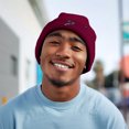 thumbnail image 3 of Dalix Chill Touch Embroidered Skeleton Winter Beanie Hat Knit Cap Cold Weather Mens in Maroon, 3 of 5