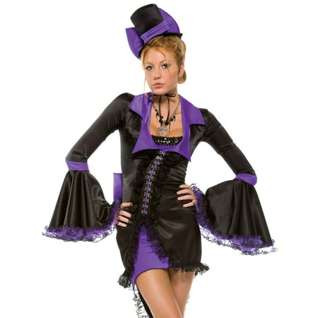 Dark Desire Sexy Gothic Steam Punk Velvet Burlesque Womens Halloween Costume S/M
