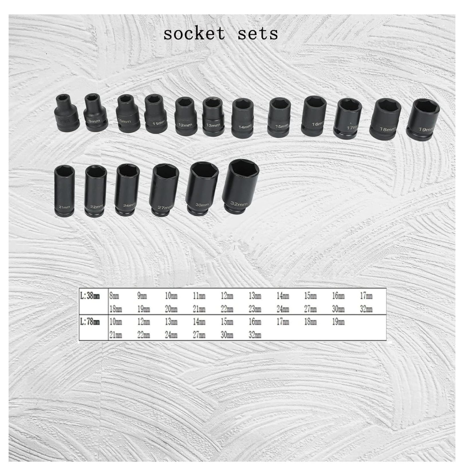 35PCS 1/2 Inch Drive Deep Impact Socket Set 6 Point Sockets Garage Workshop Tools Truck Repair Hand Tools 8-32MM