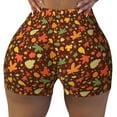 thumbnail image 2 of Lsque Autumn Leaves Pattern High Waisted Biker Shorts for Women-Tummy Control Fitness Athletic Workout Running Yoga Gym Shorts,Moisture-Wicking-Medium, 2 of 9
