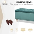 thumbnail image 6 of TCHOSUZ 5 inch / 12cm Wooden Furniture Legs, Pack of 4 Brown Solid Wood Turned DIY Replacement Bun Feet with M8 Hanger Bolts & T-Nuts or Sofa Couch Cabinet Recliner Ottoman Riser, 6 of 6