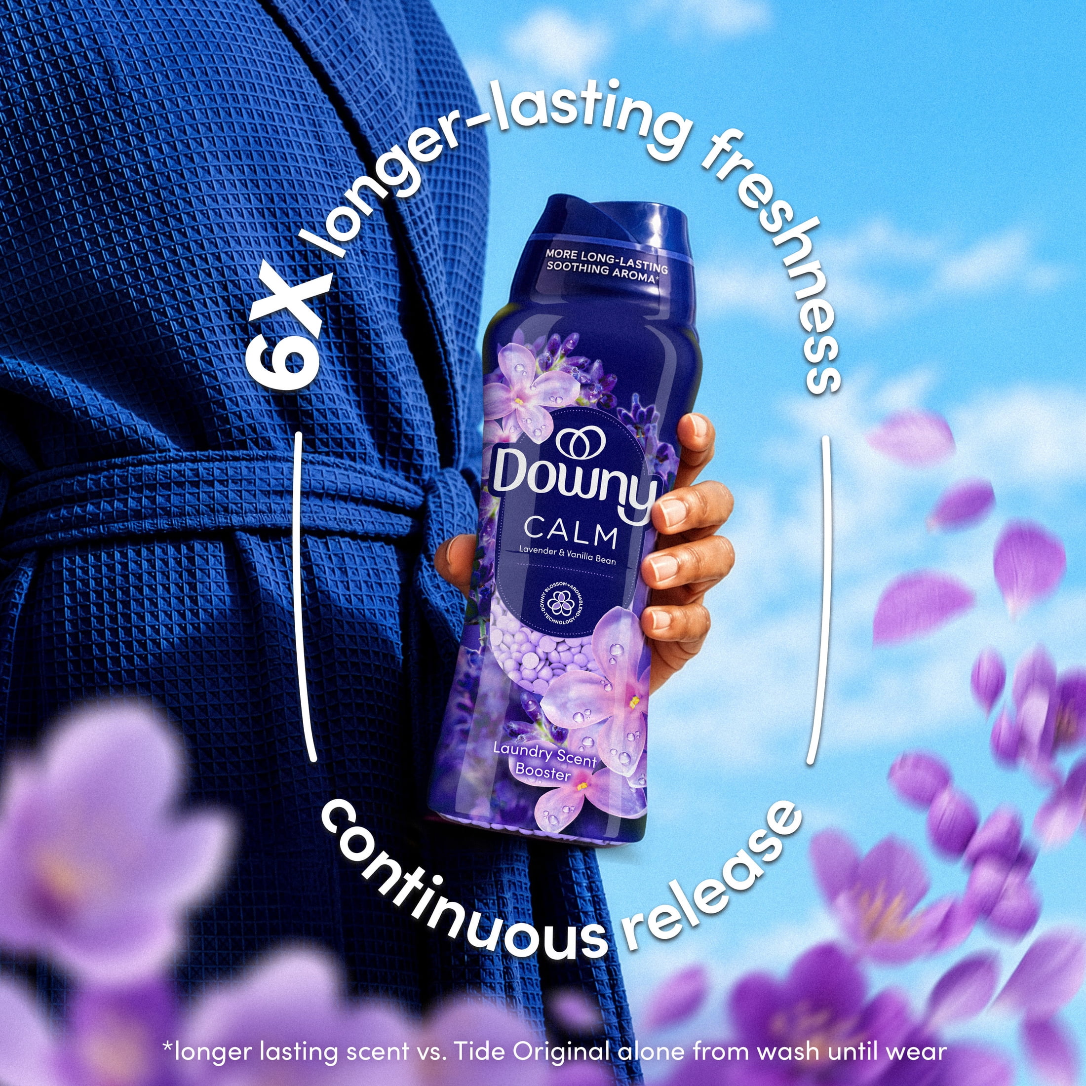 (4 pack) Downy Laundry Scent Beads, In-Wash Scent Booster, Infusions Calm Lavender and Vanilla Bean Scent, 12.2 oz