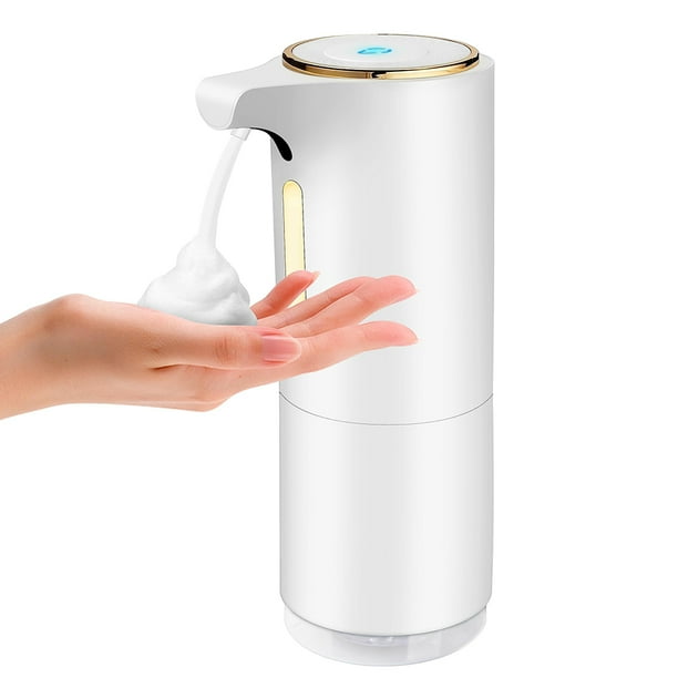 Dispensador de jabón automático, dispensador de jabón eléctrico recargable con sensor infrarrojo, 300 ml, dispensador de jabón automático sin contacto, color blanco para cocina y ducha