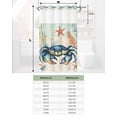 thumbnail image 6 of No Hook Shower Curtains with Snap in Liner, Blue Coastal Crab Waterproof Fabric Shower Curtain, Nautical Beach Coral Starfish Double Layers & See-Through Top Window Bathroom Curtains 36''x72'', 6 of 6