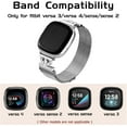 thumbnail image 3 of REQO Magnetic Bands Compatible for Fitbit Sense 2/Fitbit Versa 4/Fitbit Sense/Fitbit Versa 3, Mesh Stainless Steel Bling Strap, Dressy Replacement Adjustable Wristband for Women, 3 of 7