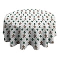 thumbnail image 4 of White Bigfoot and Pine Tree Pattern Round Tablecloth 60"x60",Wrinkle Wipeable Table Cloth for Kitchen Dining Room Picnic Patio Party, 4 of 6
