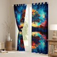 thumbnail image 3 of Homewish Tree Of Life Botanical Art Kitchen Curtains,Watercolor Gradient Black Out Curtains Pack of 2 (42x63 Each), 3 of 6