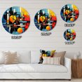thumbnail image 4 of Designart « Blue Orange Mid Century modern Reflections II » Horloge Murale Surdimensionnée Mi-Siècle, 4 of 6