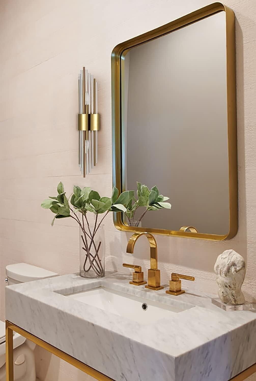 Moose 2-Light Modern Brushed Titanium Gold Wall Sconce with Clear Glass Shades
