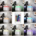 thumbnail image 5 of Hommpa RGB LED Light  2 Drawers Nightstand High Gloss White Bedside Tables for Bedroom Furniture, 5 of 9