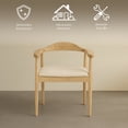thumbnail image 3 of Ilios Innova | Conjunto de 2 Sillas Nórdico de Comedor con Reposabrazos, Asiento Beige Acolchado PU y Estructura de Madera Natural, Diseño Moderno y Minimalista, 3 of 9