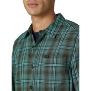 Lee Men's Long-Sleeve Button Front Collared Shirt with Front Chest Pocket (Frontier Green Olive, 2XL, XXL)