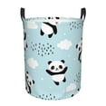 thumbnail image 2 of Uemuo Cute Panda Bear Pattern Circular Laundry Hamper Basket with handles,Collapsible laundry basket,Large capacity laundry hamper,Laundry Organizer-, 2 of 8