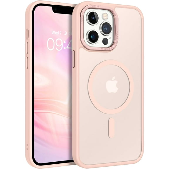 for iPhone 13 Pro Case, iPhone 13 Pro Phone Case, [Compatible with Magsafe] Slim Fit Shockproof Translucent Matte Women Men Girls Boys Protective Case for iPhone 13 Pro 6.1 Inch, Pink