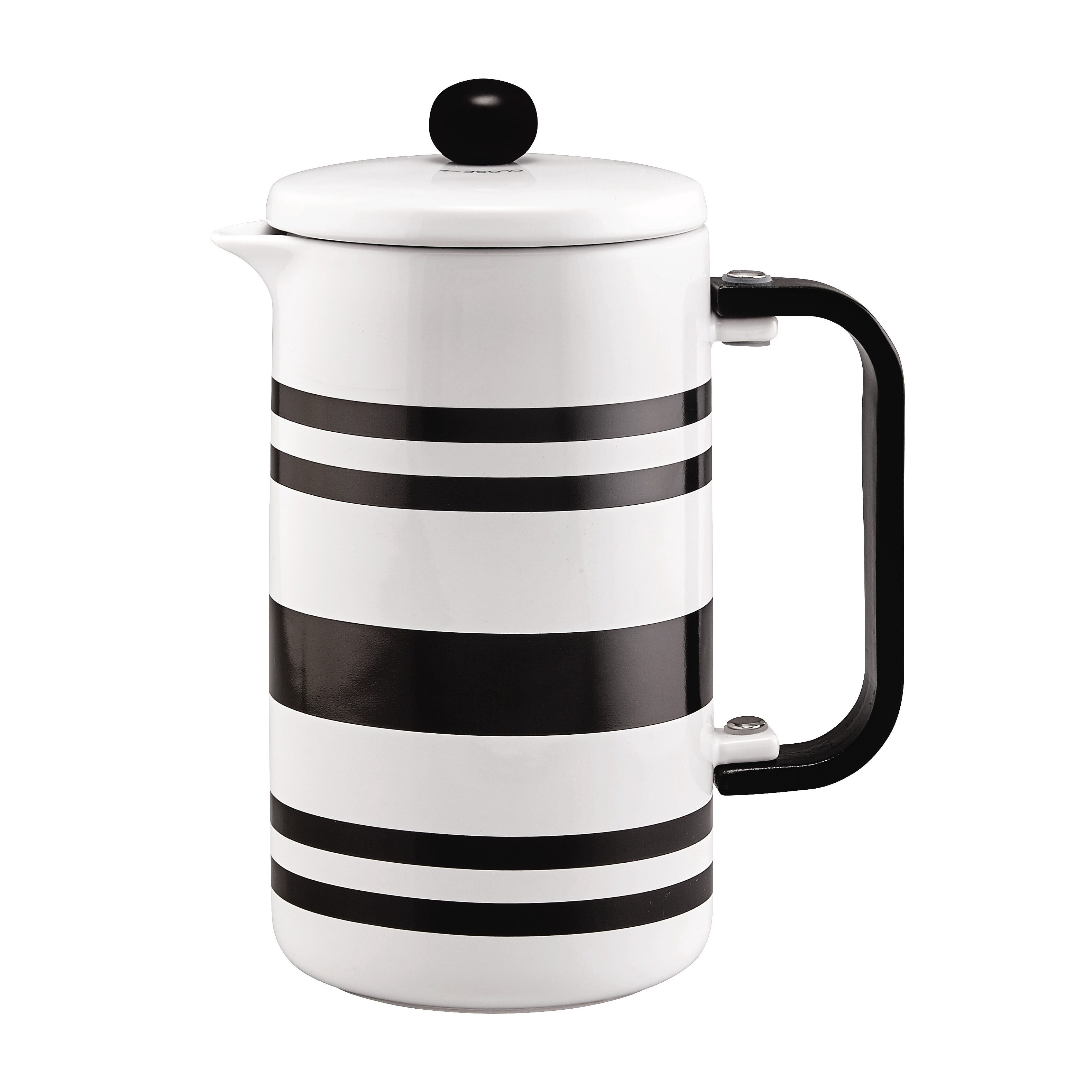 BonJour Ceramic French Press, 8-Cup, Red Stripes