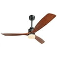 thumbnail image 2 of 60" Wood Ceiling Fan with Light - Black DC Motor Fan for Living Room, 6-Speed Remote Control, 2 of 9