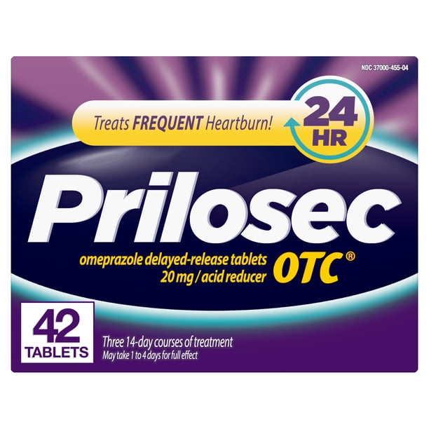 Prilosec Otc Heartburn Relief And Acid Reducer Tablets 42 Ct Walmart Com