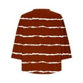 thumbnail image 6 of Plus Size 3/4 Sleeve Tops for Women Trendy Casual V Neck Striped Print Graphic Tee Loose Fit Summer Fall Tshirts (XL, Wine), 6 of 6
