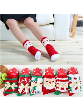christmas socks coxeer 6 pairs christmas fuzzy crew socks winter party sock for women girls - Walmart Christmas Socks christmas socks coxeer 6 pairs christmas fuzzy crew socks winter party sock for women girls - Walmart Christmas Socks