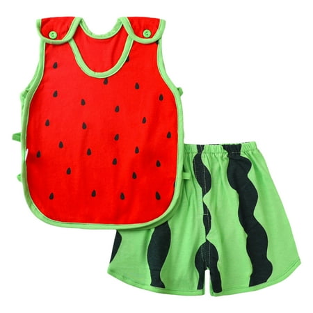 

TENSUNNYD Toddler Boys Girls Sleeveless Watermelon Print Tops Shorts 2Pcs Outfits Clothes Set Clothes Infant 9M-12M