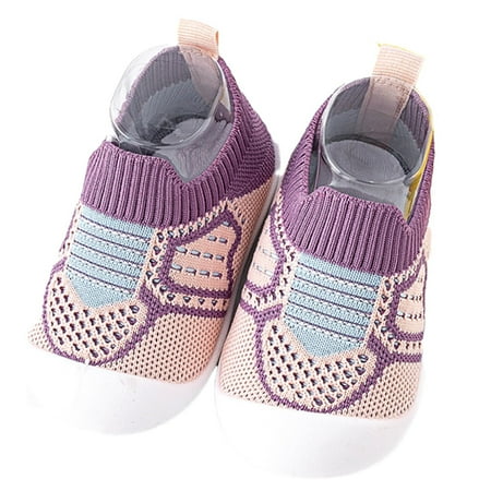 

Mikilon Babys No Slip Floor Shoes Size 4.5-10 Patchwork Color Knitted Soft Bottom Shoes