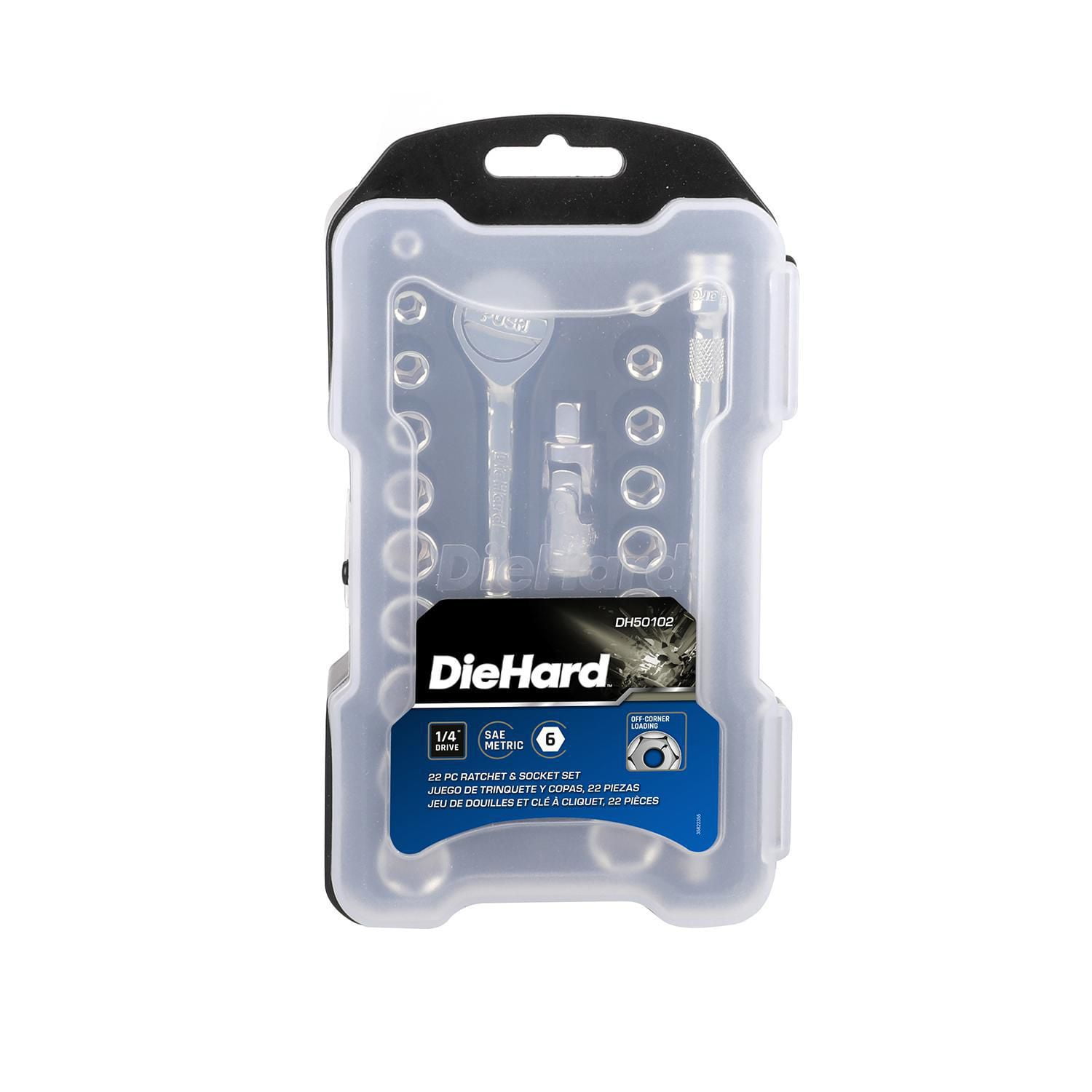 DieHard 1/4" Drive Ratchet Socket Set, SAE & Metric, 22Piece