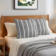 thumbnail image 6 of Pillow Covers 26x26 Set of 2, Black Botanical Throw Pillow Covers Decorative Couch Cushion Cover, Modern Farmhouse Striped Microfiber Soft Square Pillowcases for Bedroom Living Room Sofa, 6 of 9