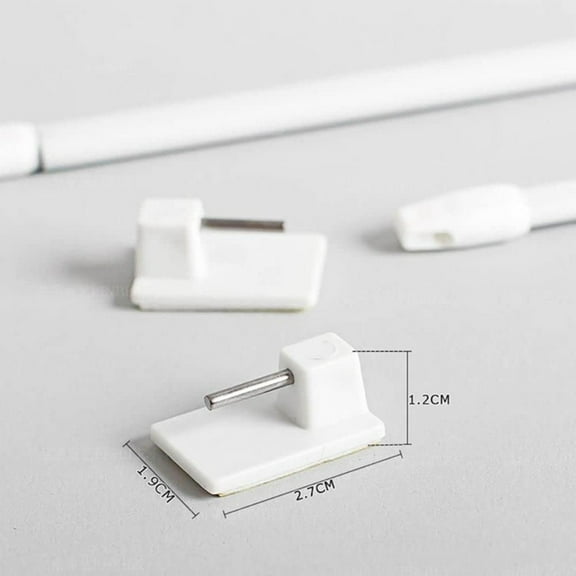 Home Goods Self Adhesive Hooks Sash Rod Kitchen Curtains Set of 5 - White