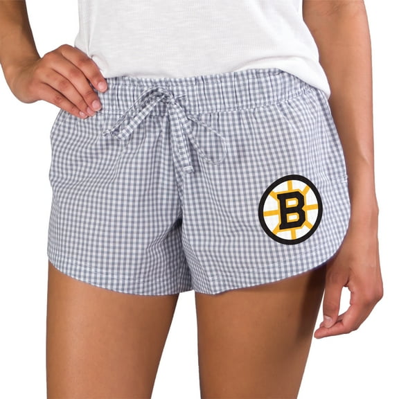 Women's Concepts Sport Gray/White Boston Bruins Tradition Woven Shorts