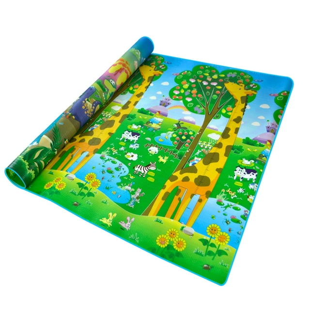 Alfombras de juego para niños pequeños Zulema tapete de juego impermeable y plegable Dinosaurio jirafa