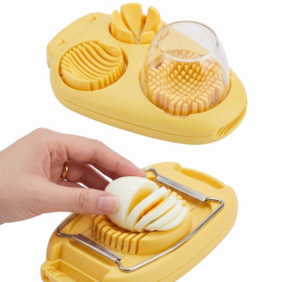 3 In 1 Egg Slicer For Hard Boiled Eggs, Strawberry Slicer Grape Cutter, 2026 New Stainless Steel Dicer Egg Slicer Dishwasher Safe, Fruit Cutter For Egg Strawberry Mushroom