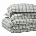 thumbnail image 2 of BNM Plaid Flannel Cotton Duvet Set, Twin, Charcoal, 2 of 7