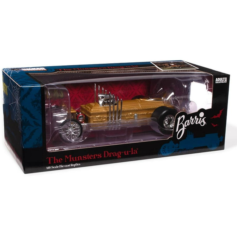 90s ポーラーライツTHE MUNSTERSプラモデル ヴィンテージ アメトイ Auto World's George Barris' Drag-u-la Gold 1:18 Diecast