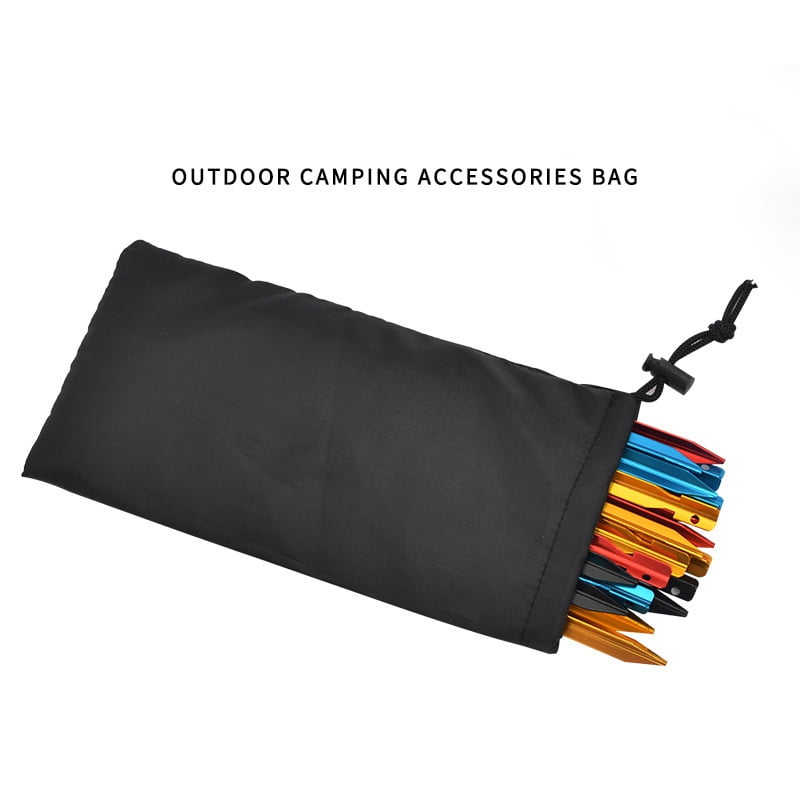 3pcs Outdoor Camping Tent Pegs Nails Stake Storage Drawstring Borsa custodia 
