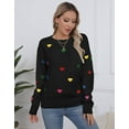 thumbnail image 4 of Valentine Sweaters for Women Trendy Colorful Heart Sweaters Lightweight Crewneck Sweater Shermie, 4 of 6