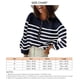 thumbnail image 5 of Women Striped Pullover Top, Polyester Add Femininity Machine Washable Easy Matching Crew Neck Long Sleeve Women Autumn Winter Knitwear For Office ANGGREK Otros, 5 of 5