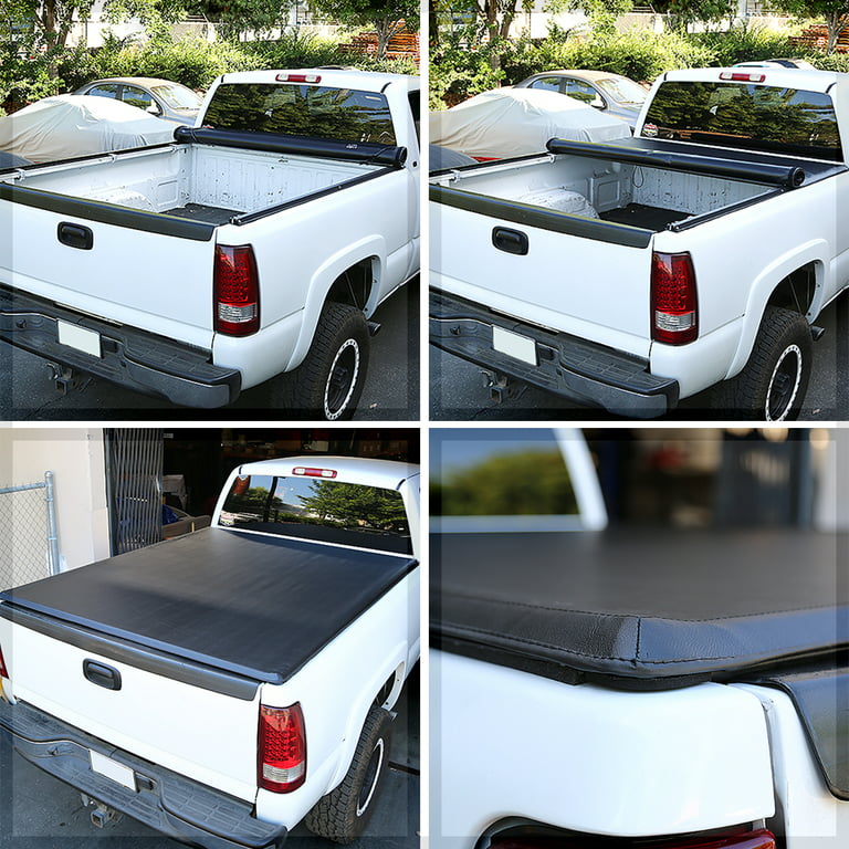 Short Bed Tonneau Cover 6Ft Soft Top Roll-Up Fleetside for 82-93  S10/S15/Sonoma Fits select: 1982-1993 CHEVROLET S TRUCK, 1991-1993 GMC  SONOMA