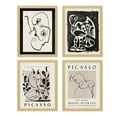 thumbnail image 2 of PixonSign Framed Wall Art Pablo Picasso Portrait and Plant Illustrations Posters, Set of 4 Duotone Variety Classic Digital Art Vintage Retro Abstract Canvas Prints for Home Decor - 8"x10" Natural, 2 of 5
