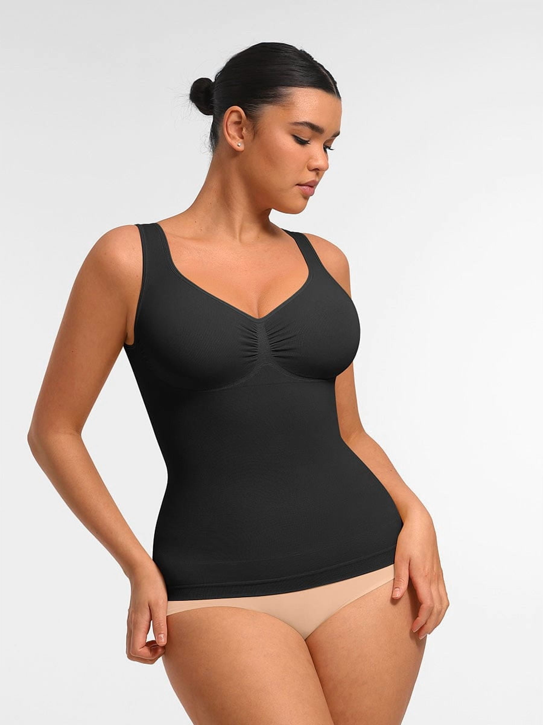 FeelinGirl Women's Bust Support Waist and Abdomen Control Shapewear Tank with Wide Straps, Sizes S-3XL